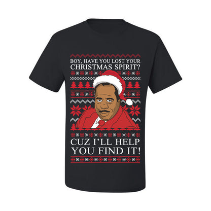 Ugly Holiday  Stanley Hudson Christmas Spirit I'll Help You Find It Ugly Christmas T-shirt  Ugly Christmas  Men's T-Shirt