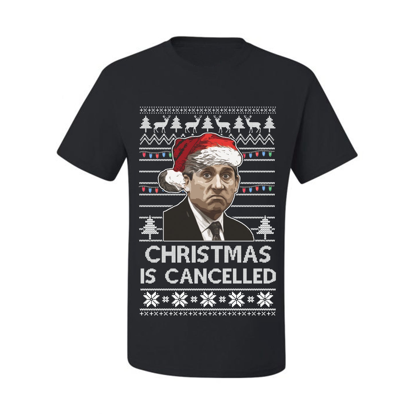 Men's Ugly T-shirt for Christmas  Shirt Michael Scott Office "Christmas Is Cancelled" Ugly Christmas T-shirt  Ugly Christmas  Men's T-Shirt