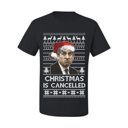 Men's Ugly T-shirt for Christmas  Shirt Michael Scott Office "Christmas Is Cancelled" Ugly Christmas T-shirt  Ugly Christmas  Men's T-Shirt