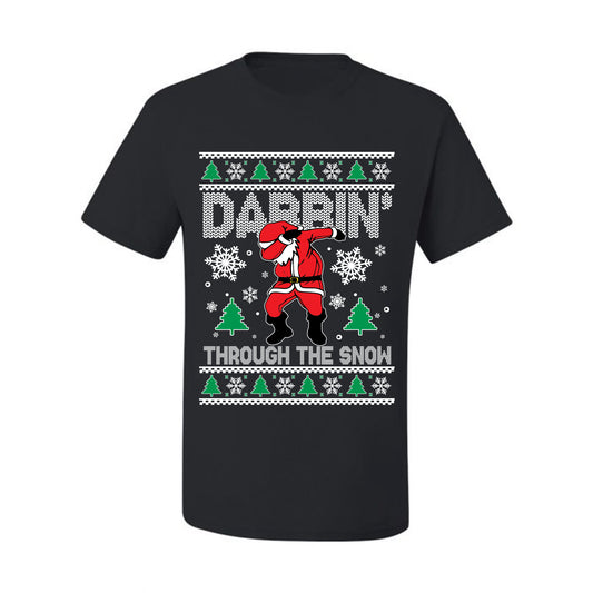 Ugly Holiday  Tshirt , Dabbing Through The Snow, Wild Bobby Ugly Christmas Tshirt Men's Graphic T-Shirt Ugly Christmas  Men's T-Shirt