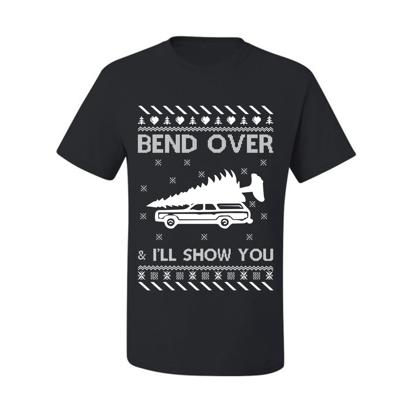 Ugly Xmas Tshirt Graphic T-Shirt, "Bend Over and I'll Show You", Wild Bobby  Ugly Christmas Tshirt Men's Graphic T-Shirt Ugly Christmas  Men's T-Shirt