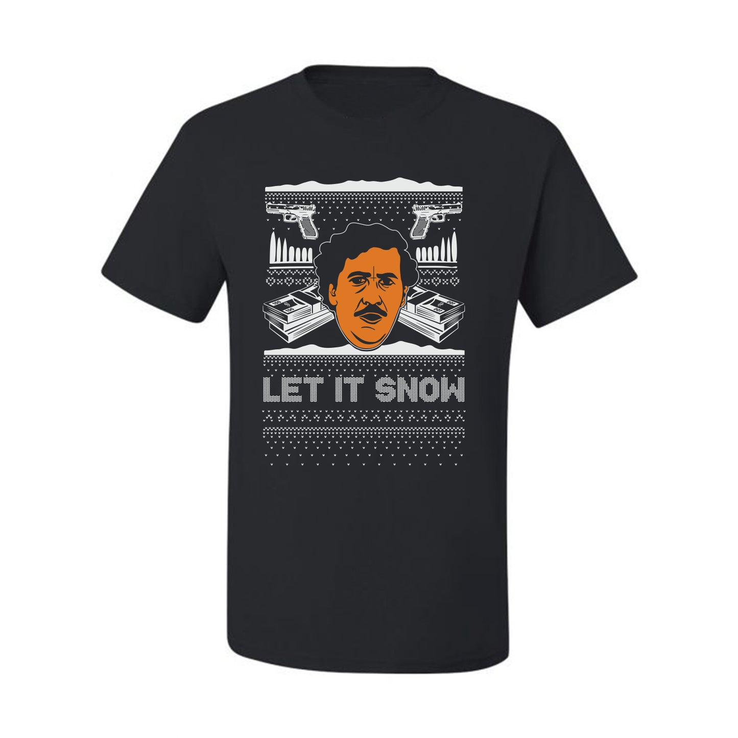Ugly Christmas  Tshirt Graphic Funny, Let It Snow, Pablo Escobar, Merry Xmas Ugly Christmas Tshirt Men's Graphic T-Shirt Ugly Christmas  Men's T-Shirt