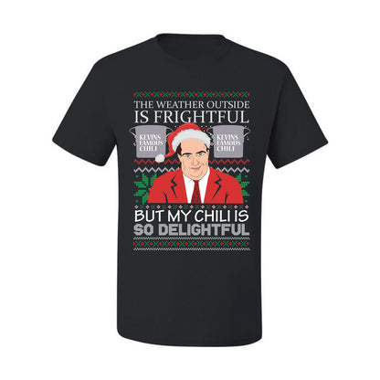 Ugly Christmas  Tshirt Graphic Kevin's Famous Chili is So Delightful, Wild Bobby  Ugly Christmas Tshirt Men's Graphic T-Shirt Ugly Christmas  Men's T-Shirt