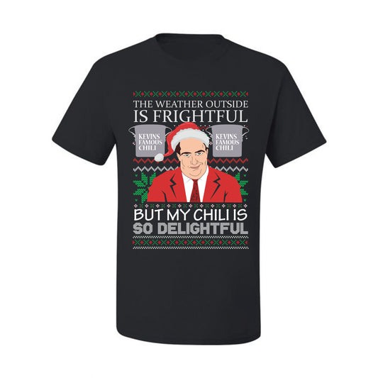 Ugly Christmas  Tshirt Graphic Kevin's Famous Chili is So Delightful, Wild Bobby  Ugly Christmas Tshirt Men's Graphic T-Shirt Ugly Christmas  Men's T-Shirt