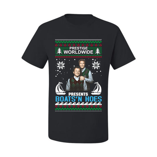 Prestige Worldwide Boats N' Hoes Step Brothers, Christmas Gifts, Funny Xmas Gift Idea, Ugly Christmas Sweater Men's T-Shirt