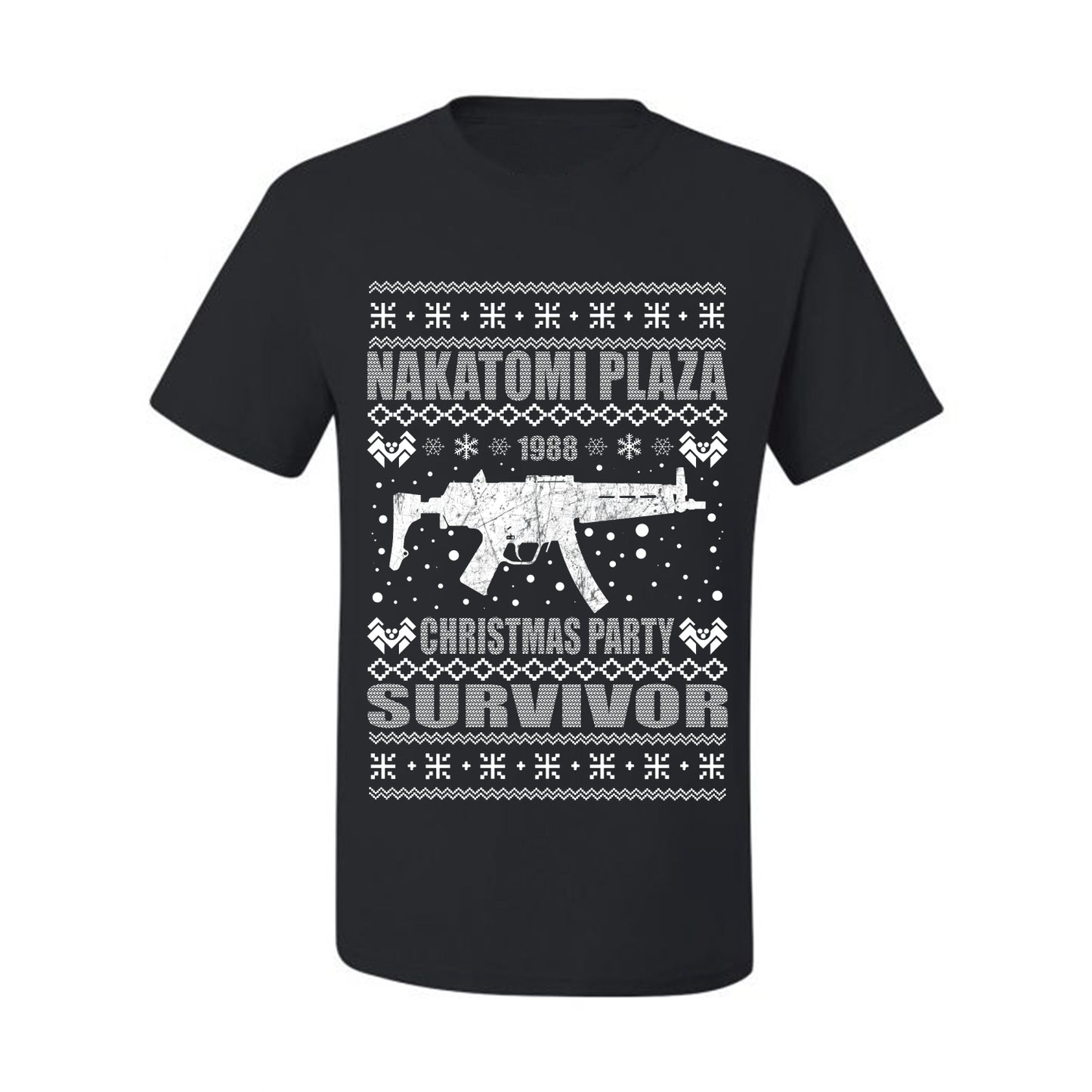 Ugly Xmas  T-shirt Graphic Nakatomi Plaza Christmas Party Survivor 1988 Ugly Christmas T-shirt  Ugly Christmas  Men's T-Shirt