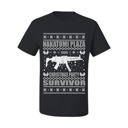 Ugly Xmas  T-shirt Graphic Nakatomi Plaza Christmas Party Survivor 1988 Ugly Christmas T-shirt  Ugly Christmas  Men's T-Shirt