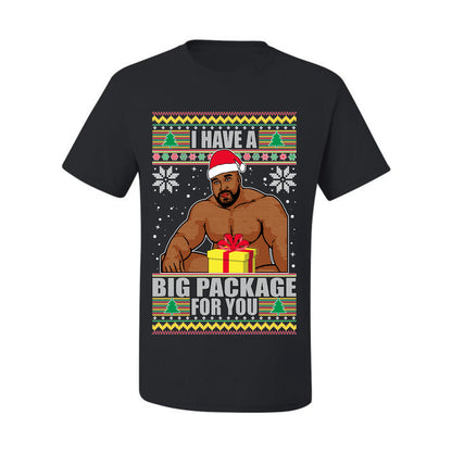 Graphic Meme Ugly Christmas  T-shirt  "I Have A Big Package" Ugly Christmas T-shirt  Ugly Christmas  Men's T-Shirt