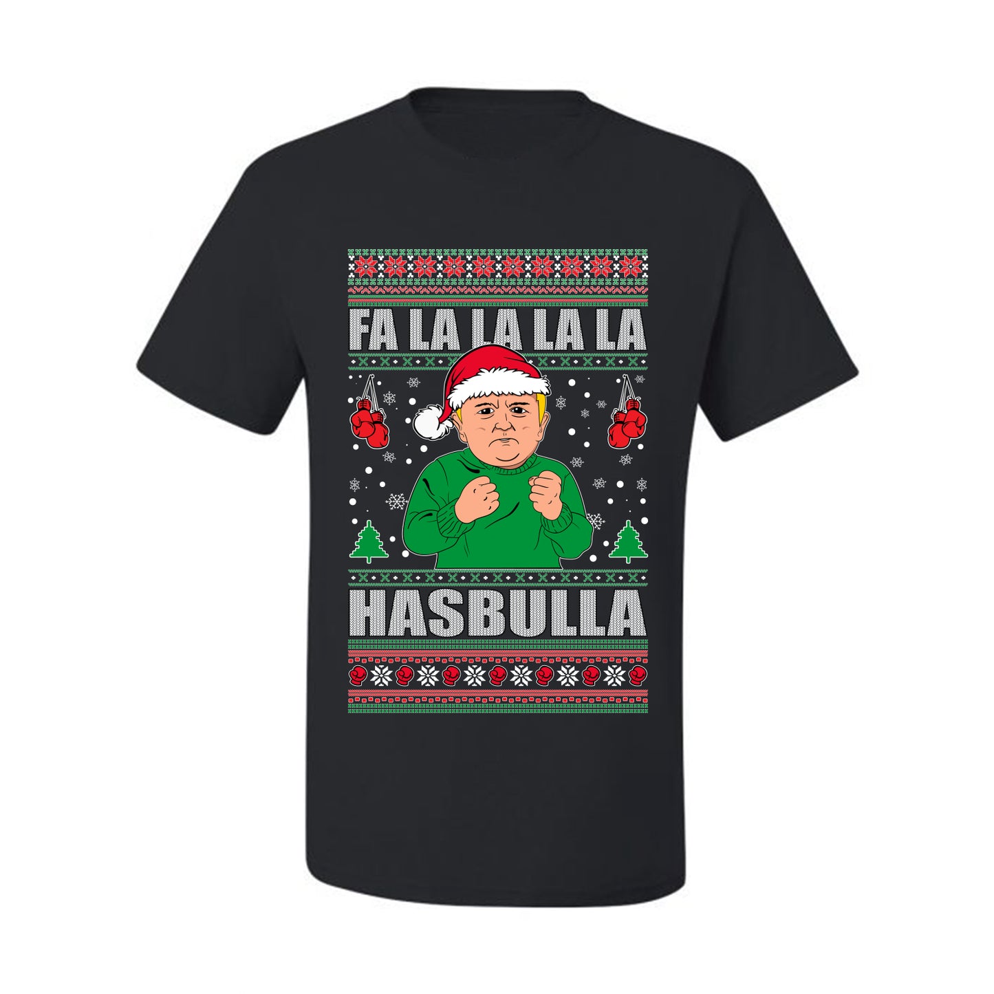 Men's Ugly Xmas  Shirt Tshirt, FA la la la la HASBULla Ugly Christmas Tshirt Men's Graphic T-Shirt Ugly Christmas  Men's T-Shirt