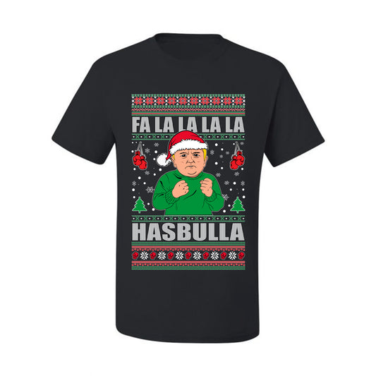 Men's Ugly Xmas  Shirt Tshirt, FA la la la la HASBULla Ugly Christmas Tshirt Men's Graphic T-Shirt Ugly Christmas  Men's T-Shirt