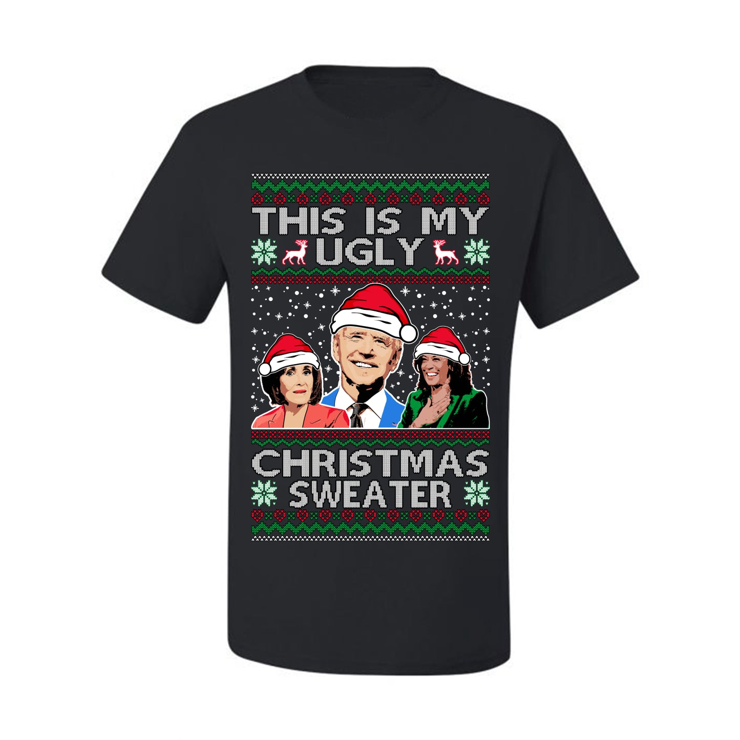 Men's Graphic Ugly Xmas Tshirt, This is My Ugly Christmas Tshirt, Anti Democrat Biden Kamala Pelosi, Wild Bobby  Ugly Christmas Tshirt Men's Graphic T-Shirt Ugly Christmas  Men's T-Shirt