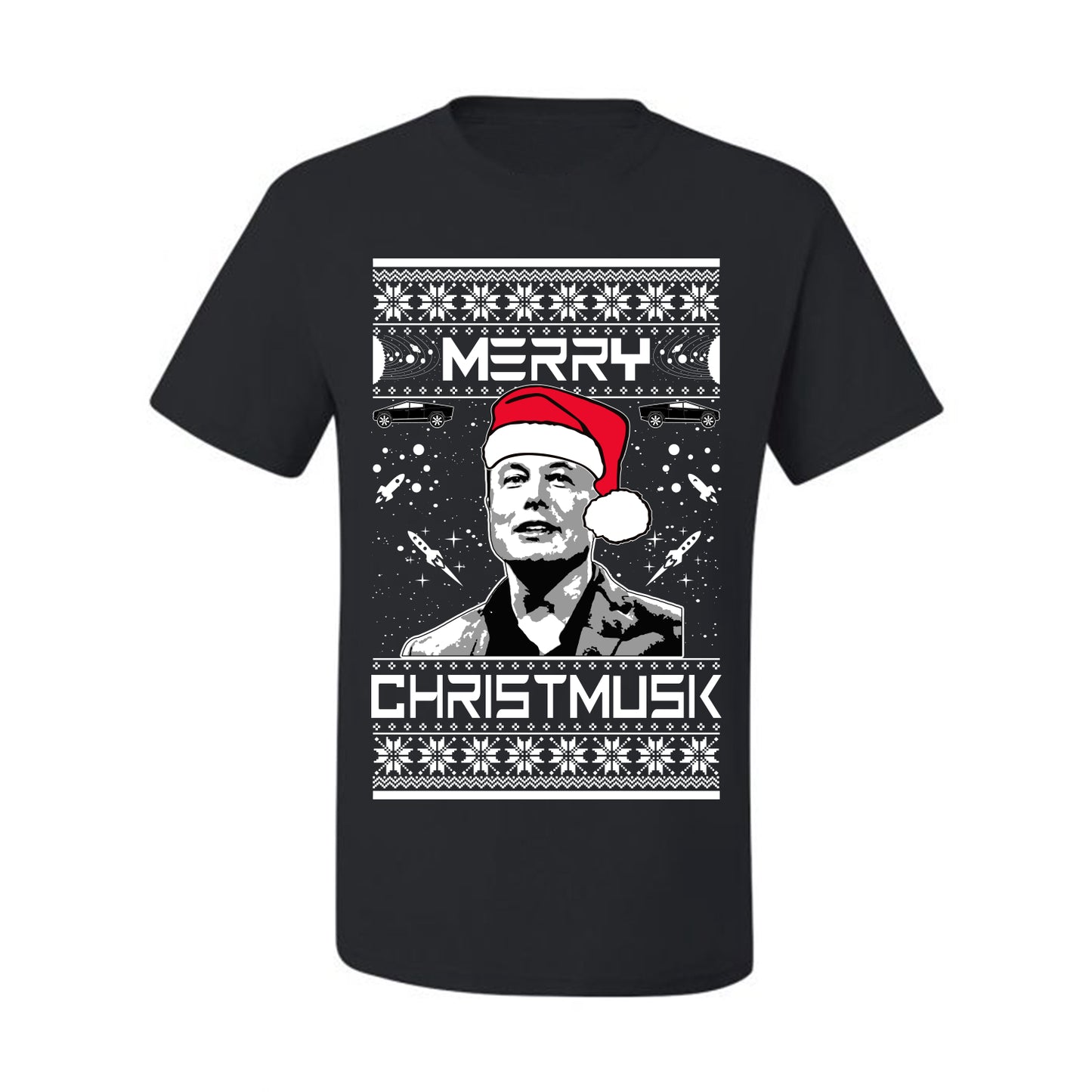 Elon Musk Meme Merry Christmusk Ugly Xmas  Tshirt Ugly Christmas Tshirt Men's Graphic T-Shirt Ugly Christmas  Men's T-Shirt
