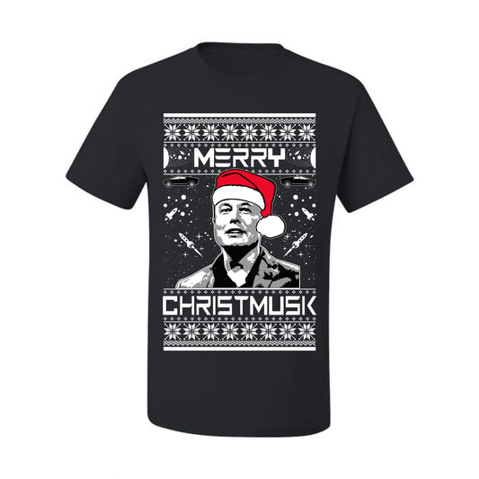 Elon Musk Meme Merry Christmusk Ugly Xmas  Tshirt Ugly Christmas Tshirt Men's Graphic T-Shirt Ugly Christmas  Men's T-Shirt