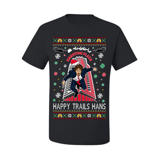 Ugly Holiday Nakatomi Plaza Happy Trails Hans Ugly Christmas T-shirt  Ugly Christmas  Men's T-Shirt