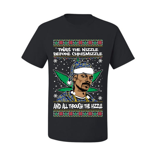 Ugly  Christmas T-shirt "'Twas The Nizzle Before Chrismizzle"  Snoop Xmas Ugly Christmas T-shirt  Ugly Christmas  Men's T-Shirt