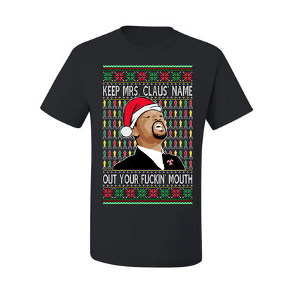 Will Smith Slapping Chris Rock Meme "Get Mrs Claus' Name Out of Your Mouth" , Graphic  Ugly Xmas Tshirt  Ugly Christmas Tshirt Men's Graphic T-Shirt Ugly Christmas  Men's T-Shirt