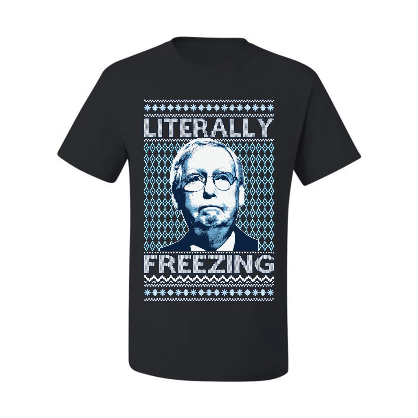 Literally Freezing McConnell , Merry Christmas Tee, Ugly Christmas,  Sweater Men's T-Shirt