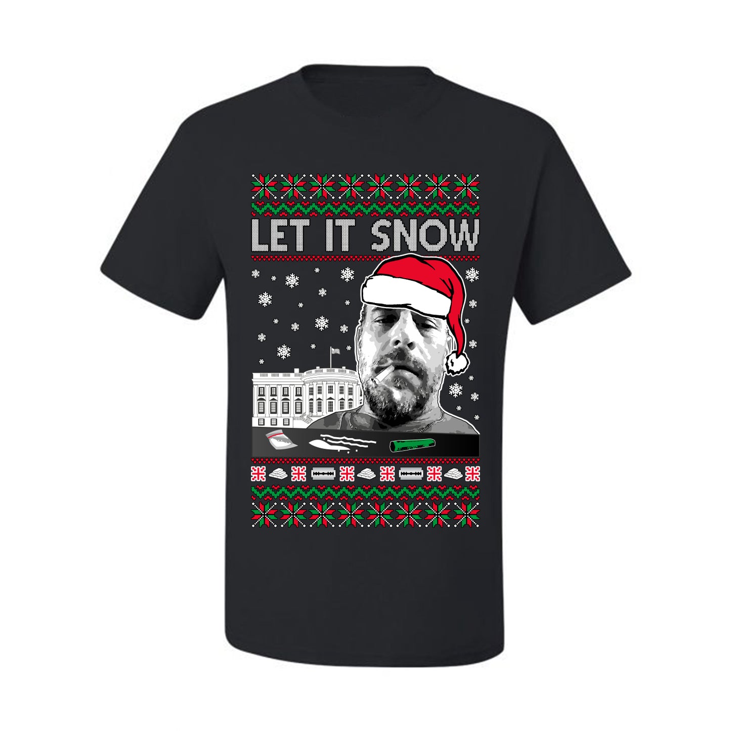 Hunter Let It Snow Biden , Merry Christmas Tee, Ugly Christmas,  Sweater Men's T-Shirt