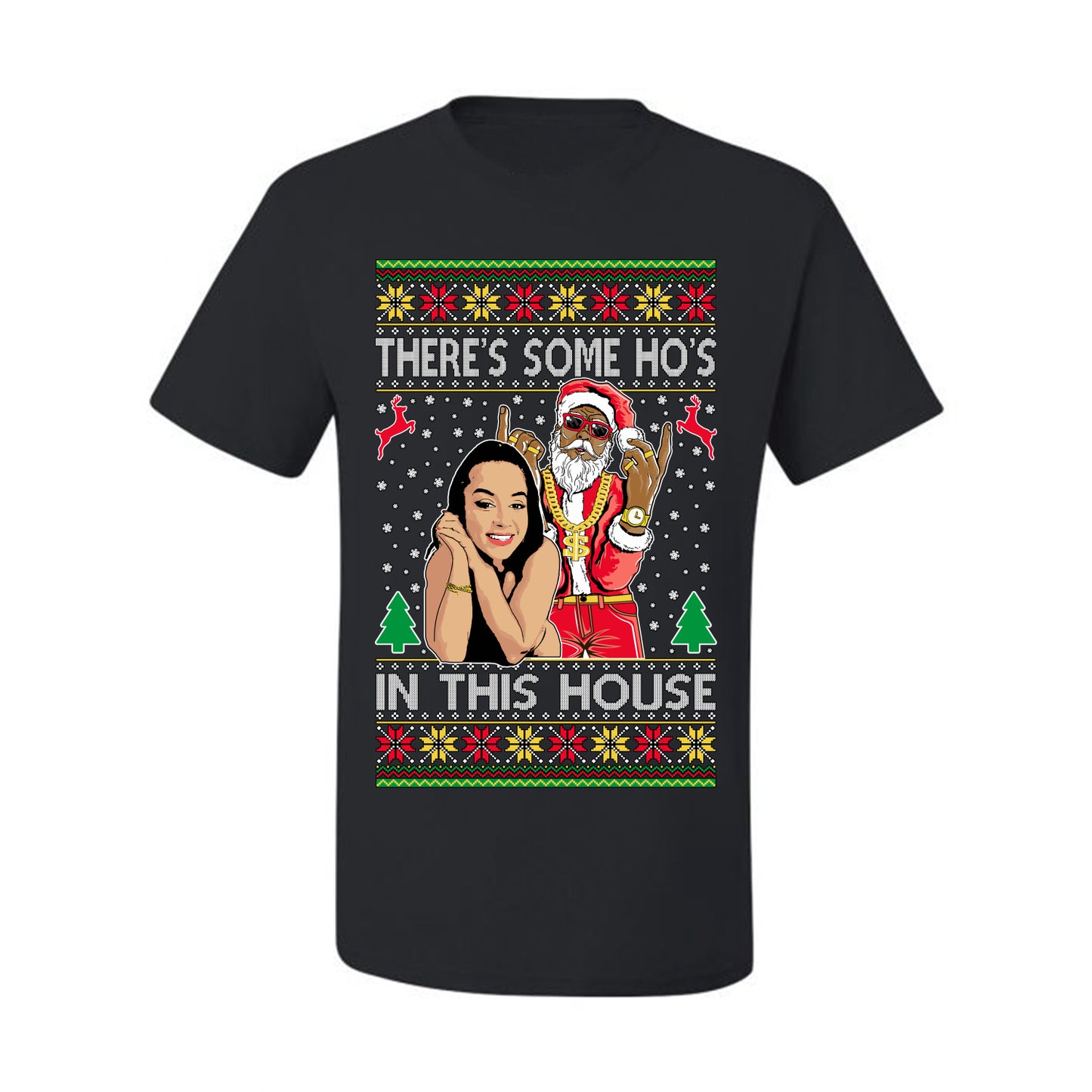 Santa the Plug Hos In This House , Merry Christmas Tee, Ugly Christmas,  Sweater Men's T-Shirt