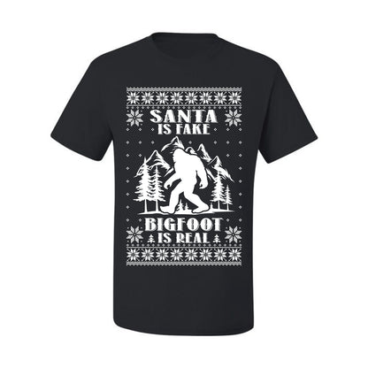 Santa Is Fake Bigfoot Is Real ,Christmas Gifts, Funny Xmas Gift Idea, Ugly Christmas Sweater Men's T-Shirt