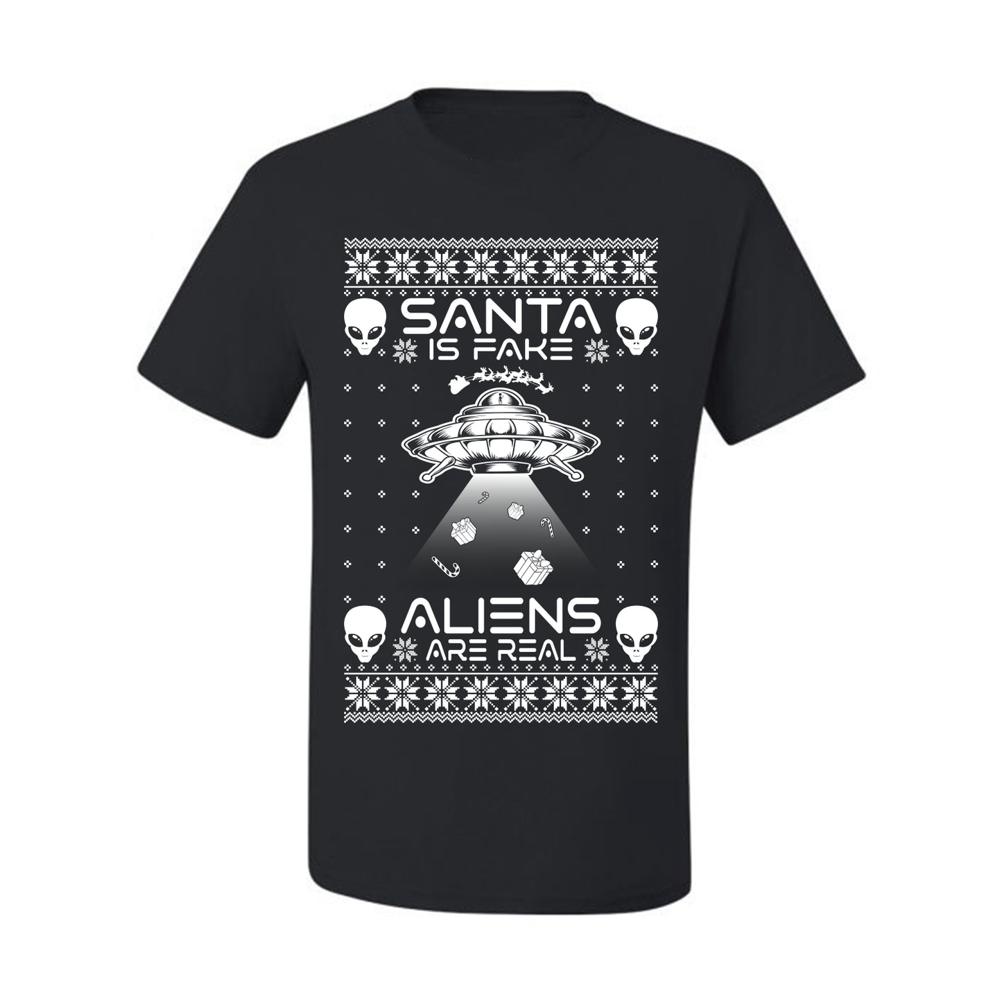 Santa Is Fake Aliens Are Real ,Christmas Gifts, Funny Xmas Gift Idea, Ugly Christmas Sweater Men's T-Shirt