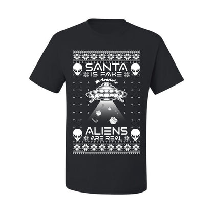 Santa Is Fake Aliens Are Real ,Christmas Gifts, Funny Xmas Gift Idea, Ugly Christmas Sweater Men's T-Shirt