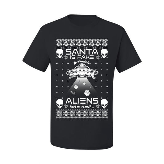 Santa Is Fake Aliens Are Real ,Christmas Gifts, Funny Xmas Gift Idea, Ugly Christmas Sweater Men's T-Shirt