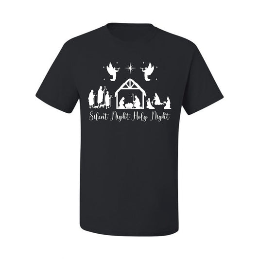 Silent Night Holy Night Religious Jesus Ugly Christmas Sweater, Christmas Gifts, Funny Xmas Gift Idea, Men's T-Shirt