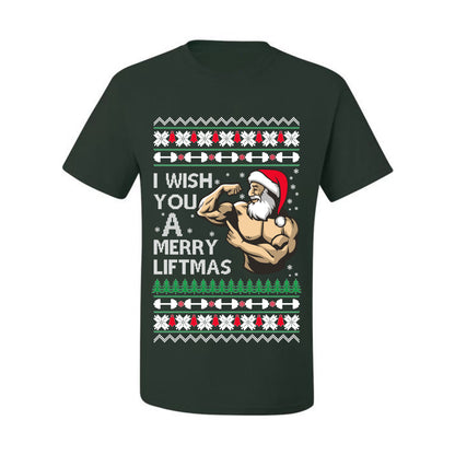 Ugly Xmas Tshirt  Graphic, Santa Fitness Workout, Merry Liftmas, Gym Swole Gift Ugly Christmas Tshirt Men's Graphic T-Shirt Ugly Christmas  Men's T-Shirt
