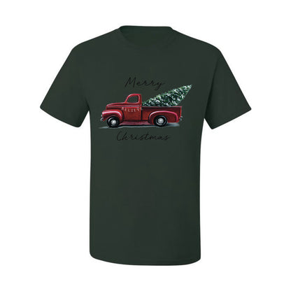 Men's Graphic Shirt, Red Pick Up Truck, Merry Christmas Ugly Christmas Tshirt Men's Graphic T-Shirt Ugly Christmas  Men's T-Shirt