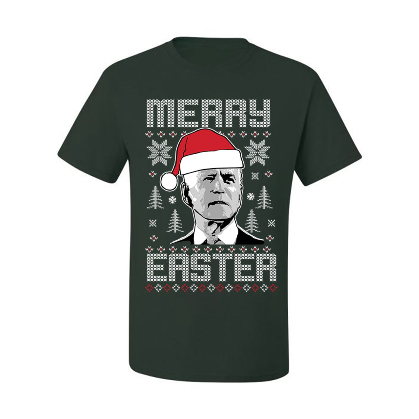 Funny  Ugly Xmas Holiday Tshirt  Merry Easter Biden Santa Hat Ugly Christmas Tshirt Men's Graphic T-Shirt Ugly Christmas  Men's T-Shirt