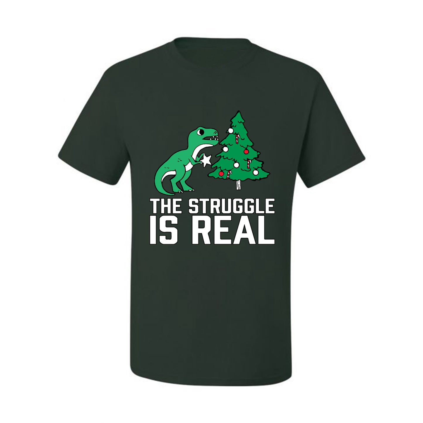 Ugly Christmas Tshirt, The Struggle is Real, Christmas T-Rex,  Scoop Top Ugly Christmas Tshirt Men's Graphic T-Shirt Ugly Christmas  Men's T-Shirt