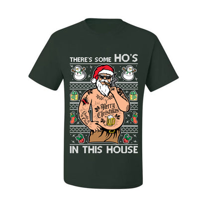 "There's Some Ho's In This House"  Graphic  Ugly Holiday Xmas Tshirt , Wild Bobby Ugly Christmas Tshirt Men's Graphic T-Shirt Ugly Christmas  Men's T-Shirt