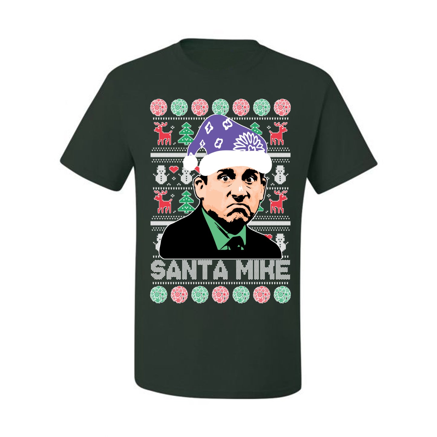 The Office Santa Mike Michael Scott Graphic  Ugly Xmas  T-shirt Ugly Christmas T-shirt  Ugly Christmas  Men's T-Shirt