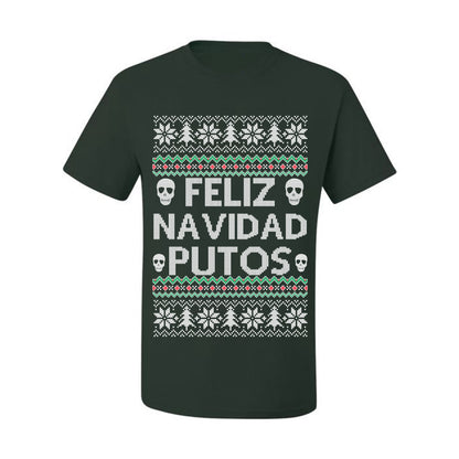 Men's Ugly Xmas  Shirt Feliz Navidad Putos Ugly Christmas Tshirt Men's Graphic T-Shirt Ugly Christmas  Men's T-Shirt