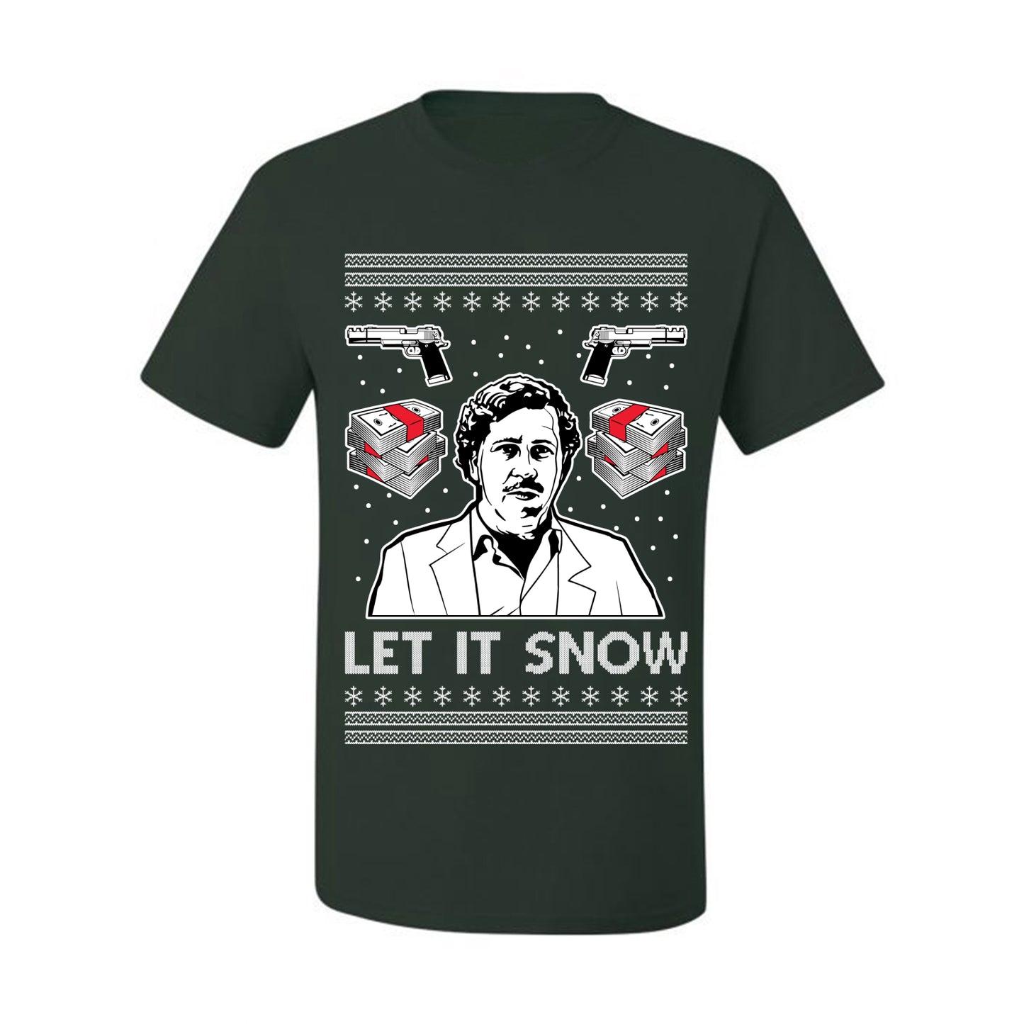 Ugly Christmas Tshirt , Escobar Let It Snow Ugly Christmas Tshirt Men's Graphic T-Shirt Ugly Christmas  Men's T-Shirt