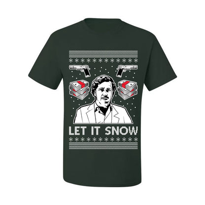 Ugly Christmas Tshirt , Escobar Let It Snow Ugly Christmas Tshirt Men's Graphic T-Shirt Ugly Christmas  Men's T-Shirt