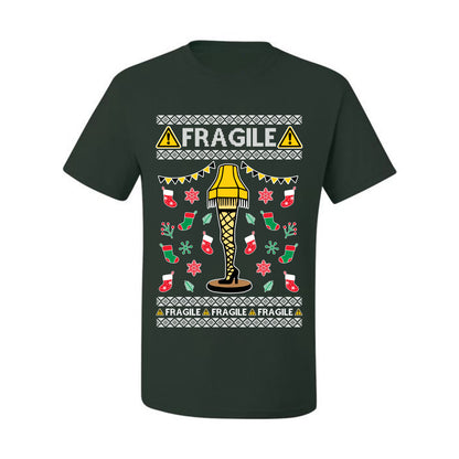 Graphic Ugly  Christmas T-shirt  Fragile Leg Lamp Movie Ugly Christmas T-shirt  Ugly Christmas  Men's T-Shirt