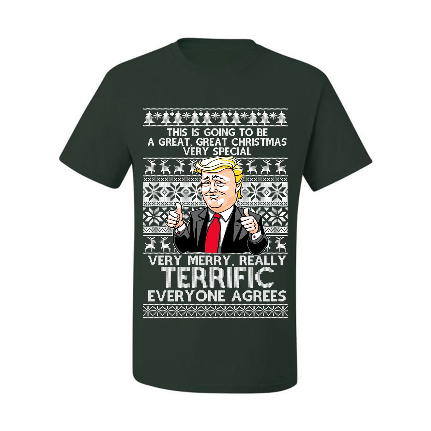 Funny Donald Trump Ugly Xmas Holiday T-shirt  Great Terrific Merry Christmas Ugly Christmas T-shirt  Ugly Christmas  Men's T-Shirt