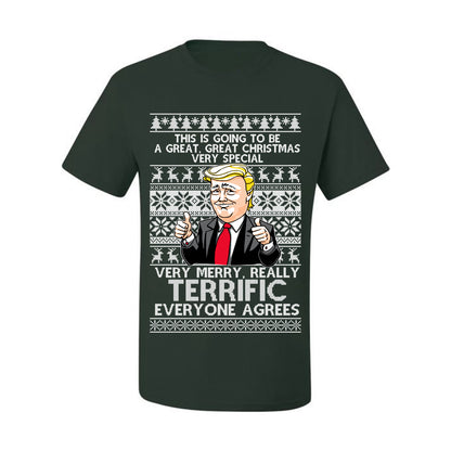 Funny Donald Trump Ugly Xmas Holiday T-shirt  Great Terrific Merry Christmas Ugly Christmas T-shirt  Ugly Christmas  Men's T-Shirt