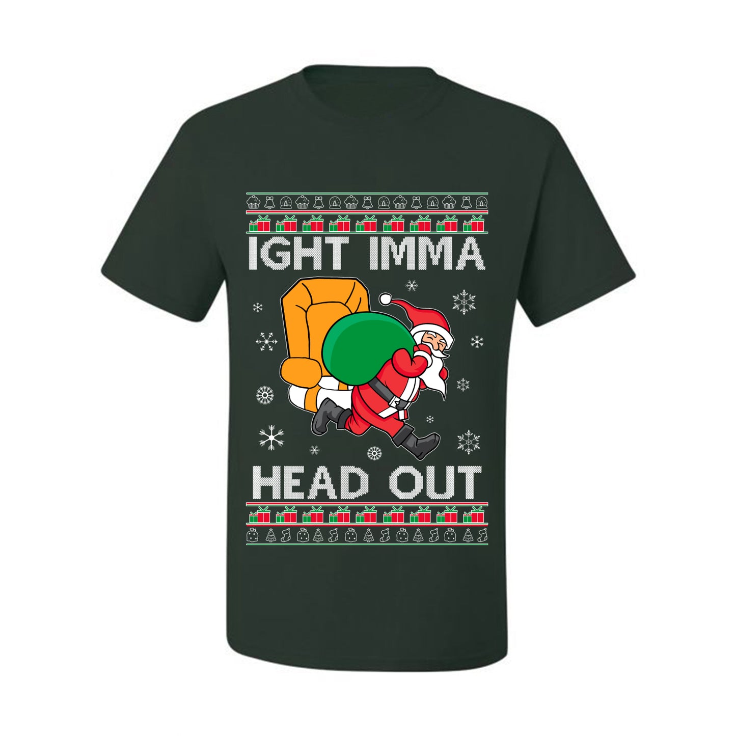 Graphic Funny Meme Ugly Christmas  T-shirt  Ight Imma Head Out, Wild Bobby Ugly Christmas T-shirt  Ugly Christmas  Men's T-Shirt