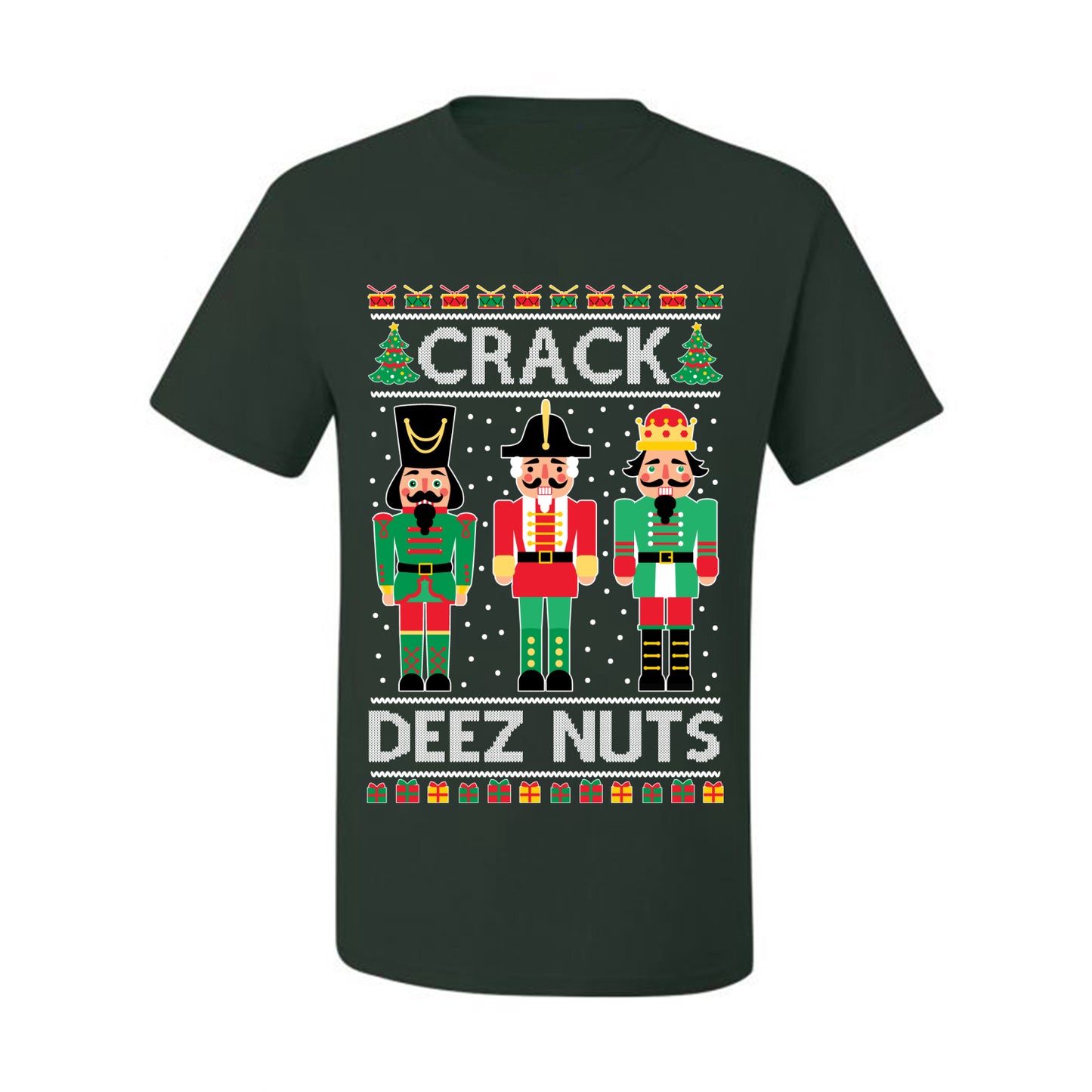 Ugly Holiday Meme T-shirt "Crack Deez Nuts" Ugly Christmas T-shirt  Ugly Christmas  Men's T-Shirt