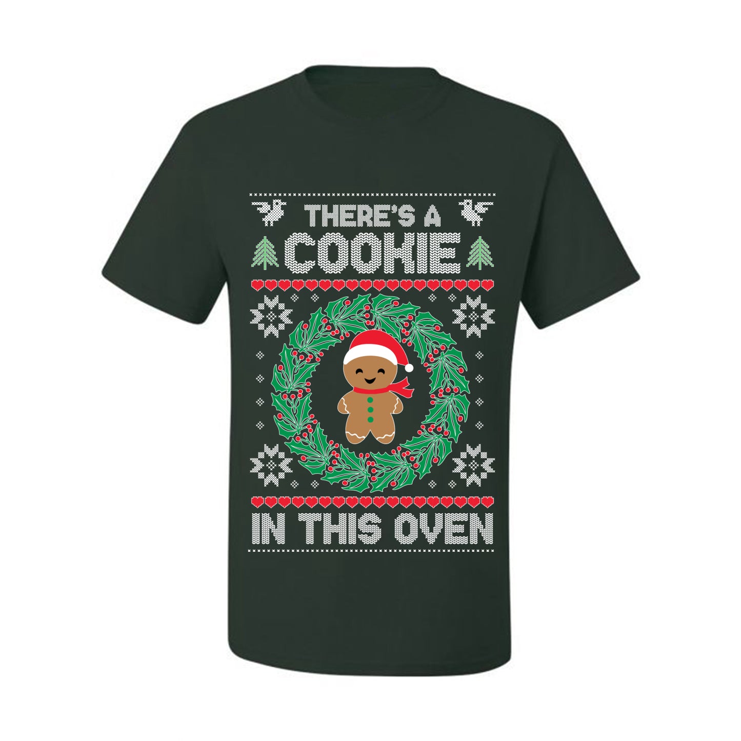 Ugly Christmas  T-shirt "Theres a Cookie in this Oven" Pregnancy Announcement  T-Shirt Ugly Christmas T-shirt  Ugly Christmas  Men's T-Shirt