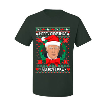 Funny Ugly Xmas Holiday  T-shirt  Trump Merry Christmas Snowflake Ugly Christmas T-shirt  Ugly Christmas  Men's T-Shirt