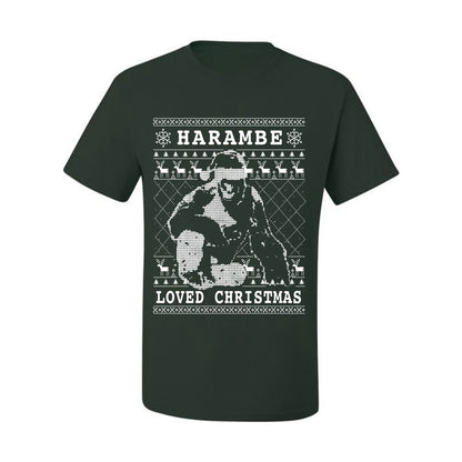Ugly Christmas Graphic  T-shirt  Harambe Loved Christmas Funny Meme Holiday Gorilla  Ugly Christmas T-shirt  Ugly Christmas  Men's T-Shirt