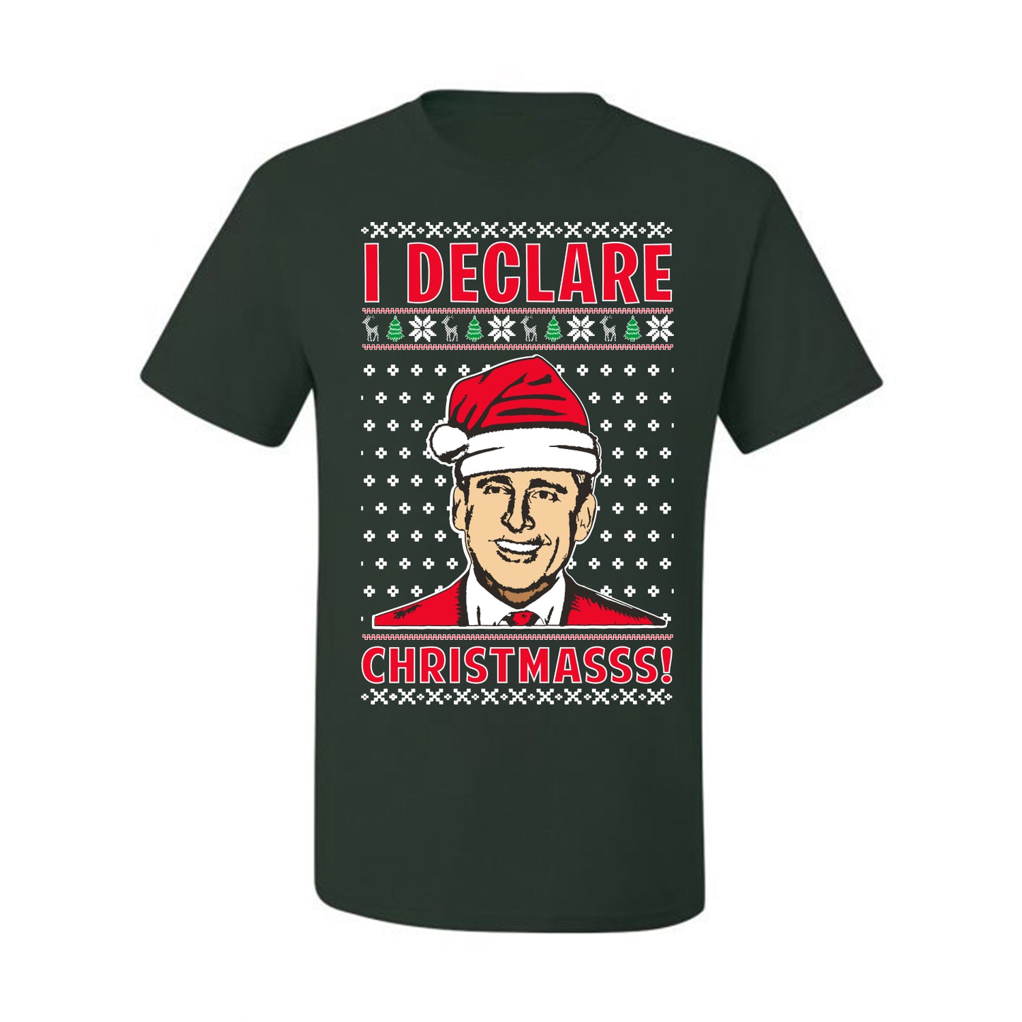 Ugly Xmas Graphic  T-shirt  Office TV Michael Scott I Declare Christmasss Ugly Christmas T-shirt  Ugly Christmas  Men's T-Shirt