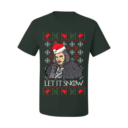 Full Color Men's Ugly Christmas T-shirt T-Shirt GoT "Let It Snow Jon Snow" Ugly Christmas T-shirt  Ugly Christmas  Men's T-Shirt