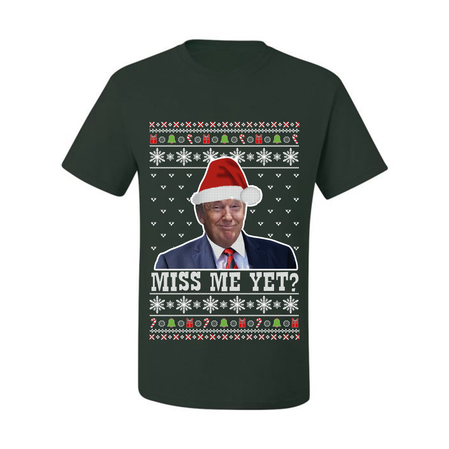 Donald Trump US President USA, Miss Me Yet?  Ugly Christmas Tshirt Men's Graphic T-Shirt Ugly Christmas  Men's T-Shirt