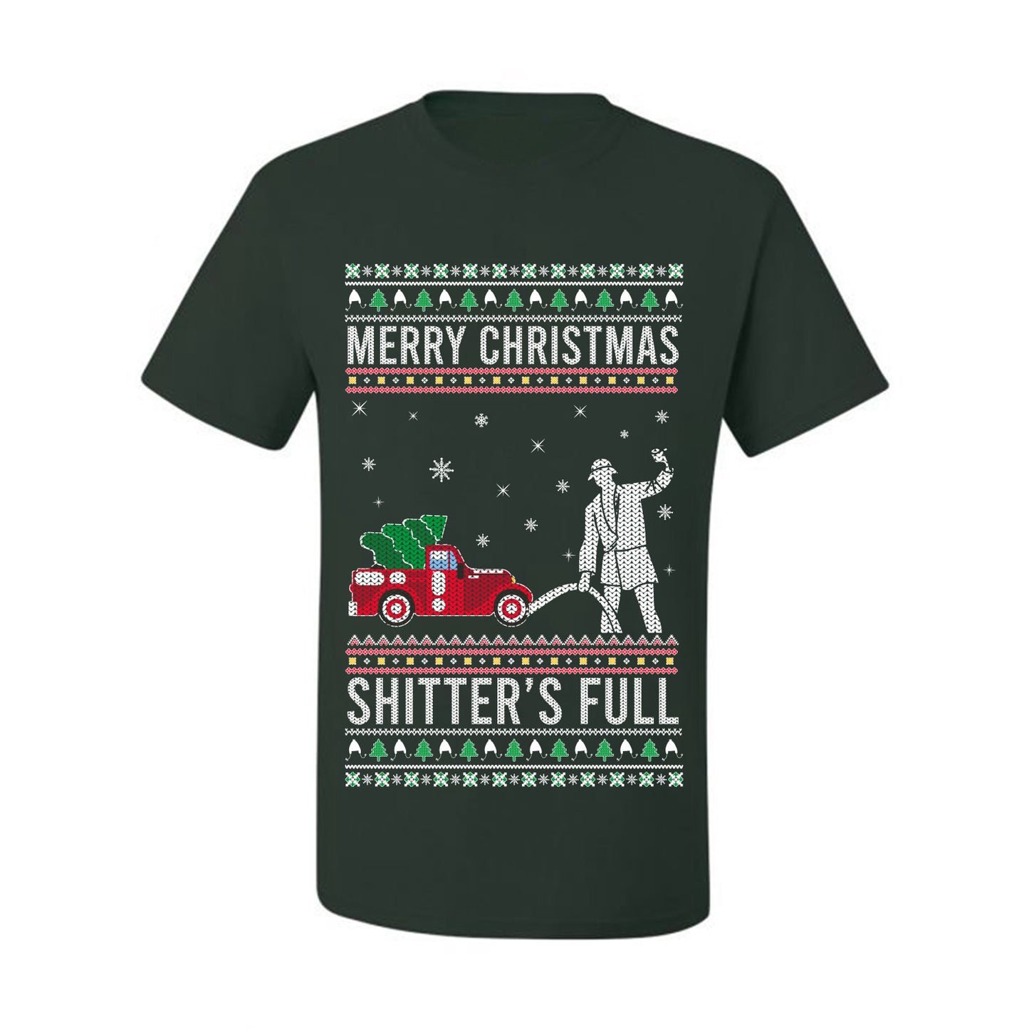 Men's  Shirt Ugly Holiday  T-shirt Merry Christmas Shitter's Ugly Christmas T-shirt  Ugly Christmas  Men's T-Shirt