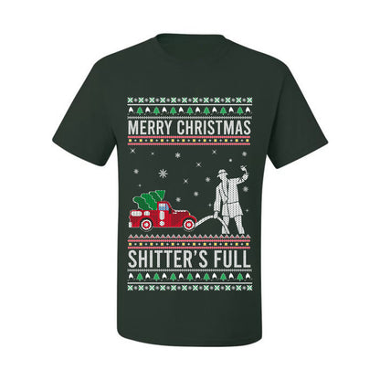 Men's  Shirt Ugly Holiday  T-shirt Merry Christmas Shitter's Ugly Christmas T-shirt  Ugly Christmas  Men's T-Shirt